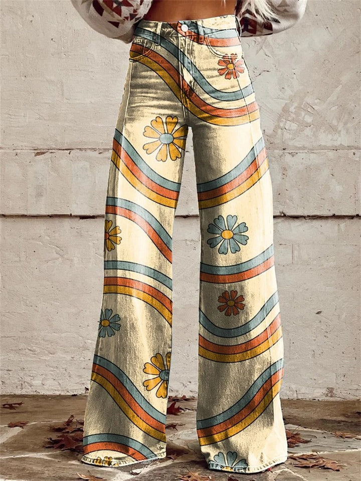 Lily™ - Trendy Multicolor Striped Wide-Leg Trousers