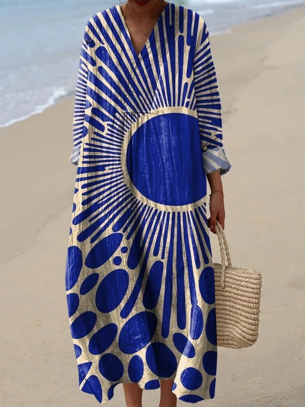 Contemporary Geometric Print Dress for Women