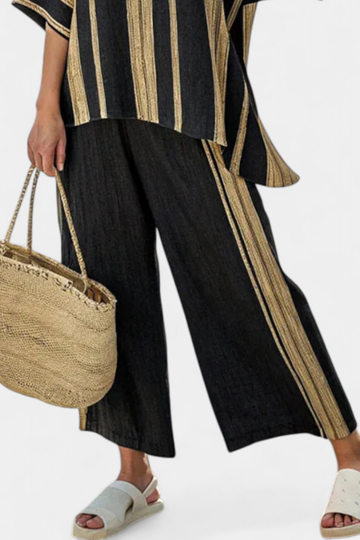 Calden | Cozy Oversized Striped Tee & Relaxed Fit Pants
