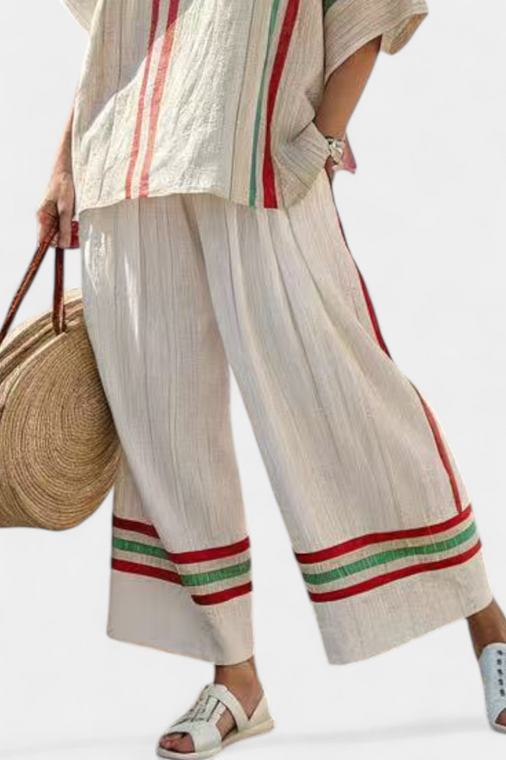 Truvane | Relaxed Boho Print Top & Easygoing Loose-Fit Trousers