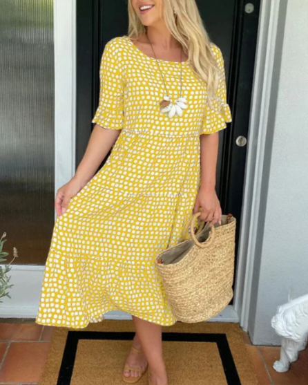 Zora | Sable Midi Dress with Short Sleeves