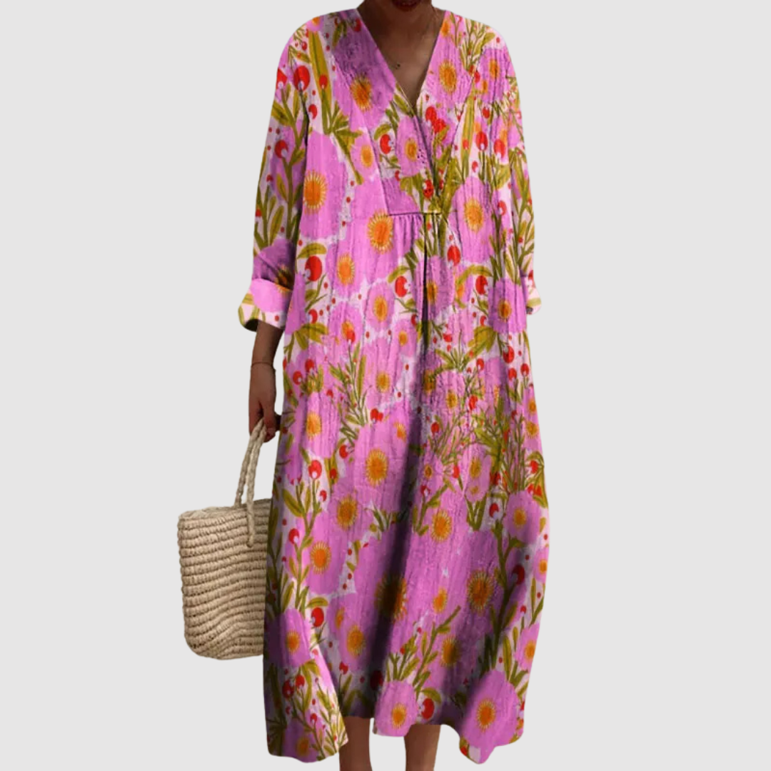 Daisy-May | Longline Floral Dress in Sunset Bloom