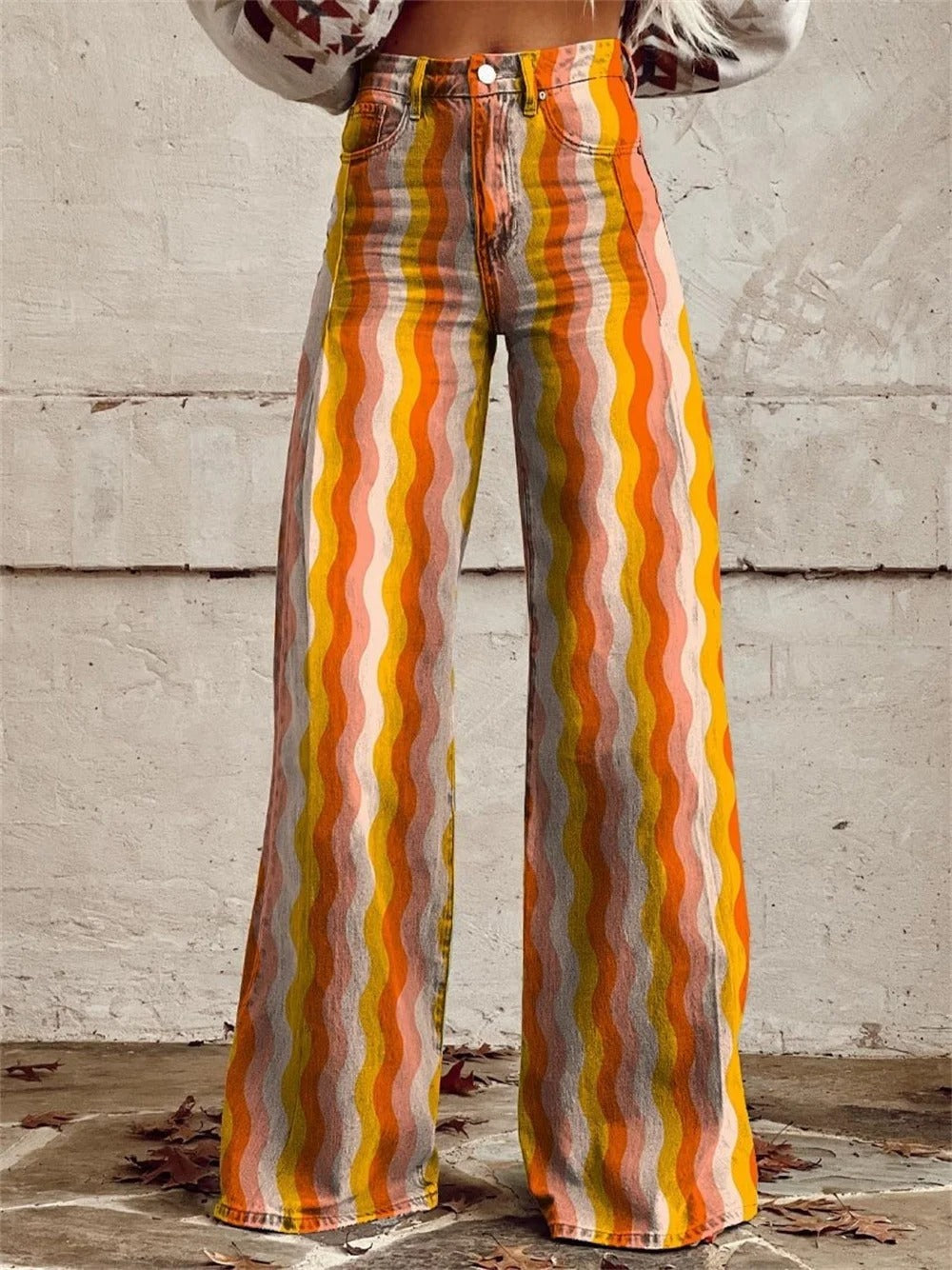 Lily™ - Trendy Multicolor Striped Wide-Leg Trousers