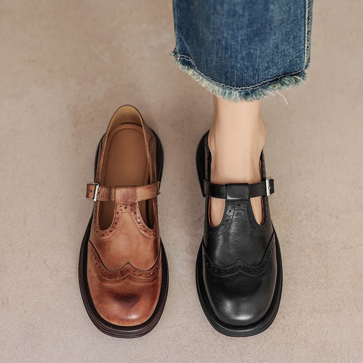 Annie | Classic Leather Mary Jane Shoes